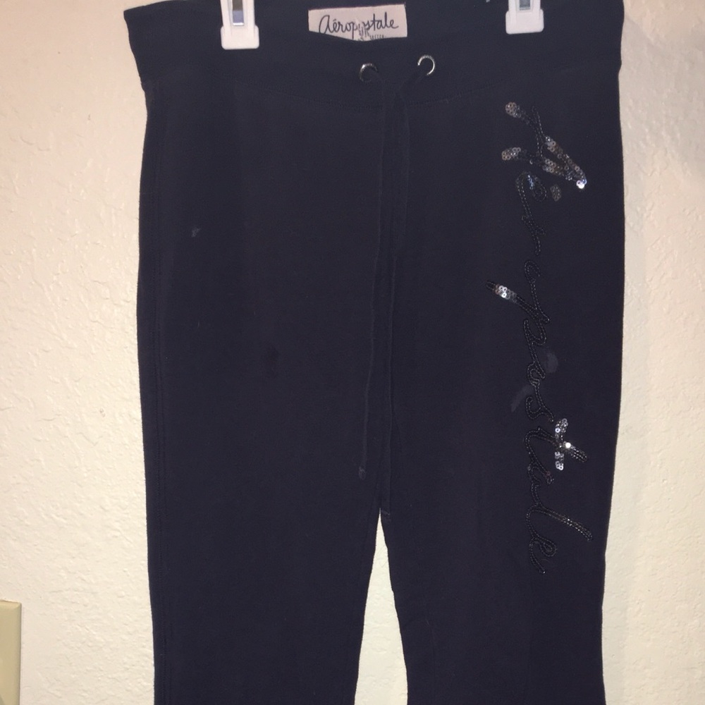 aeropostale navy sweatpants with decal